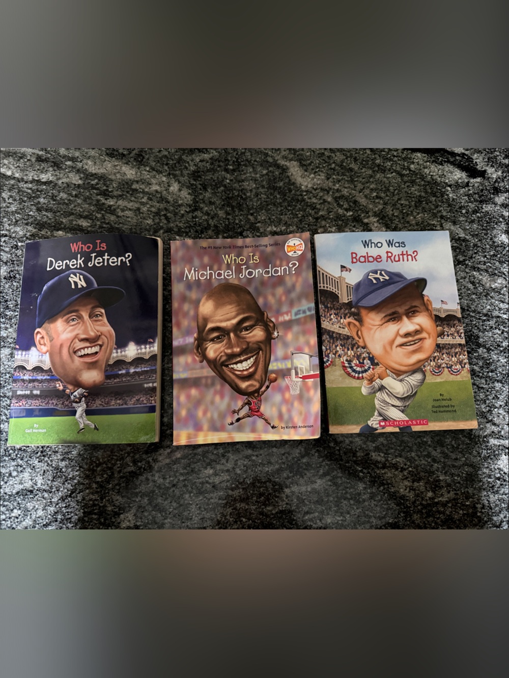 *4/$20 Set of 3 books.  Who is Derek Jeter/Michael Jordan/ Babe Ruth (paperback)